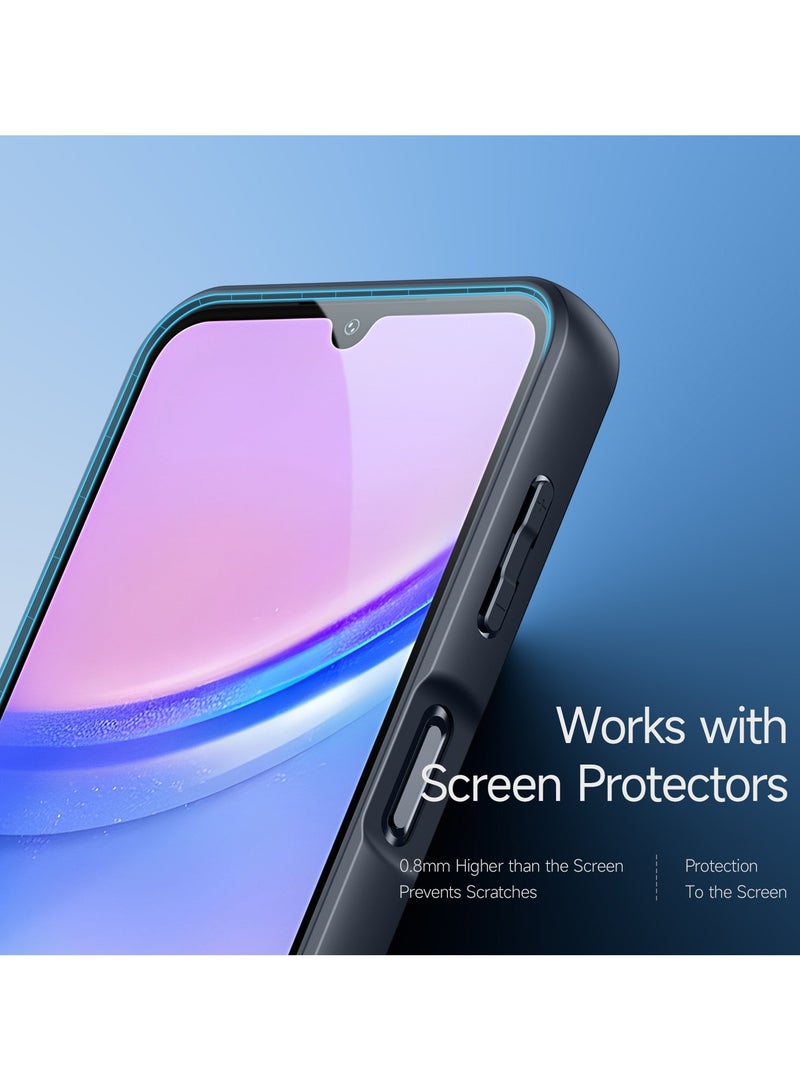 دوكس دوتشيز جراب ايمو دوكس دوكيس شفاف مضاد للاصفرار [غطاء خلفي صلب من البولي كربونات ومن السيلكون ] جراب واقٍ مقاوم للصدمات متوافق مع Samsung Galaxy A15 (أسود) - Image 3