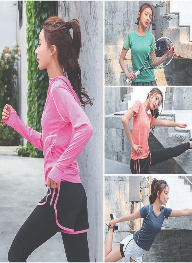 ZCM-HAPPY - 5-Piece Women's Tracksuit Set Sports Yoga Fitness Tennis Running - Image 1