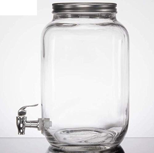 Home-Cart 1 Piece Mason Jar Beverage Drink Dispenser 4 Litre Glass Pitcher with tap/Spigot and Steel lid - Image 3
