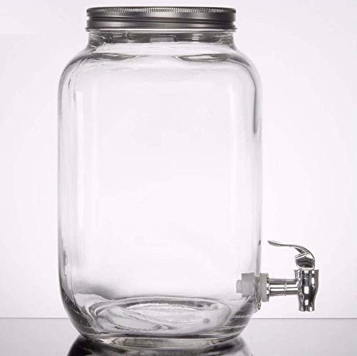 Home-Cart 1 Piece Mason Jar Beverage Drink Dispenser 4 Litre Glass Pitcher with tap/Spigot and Steel lid - Image 4