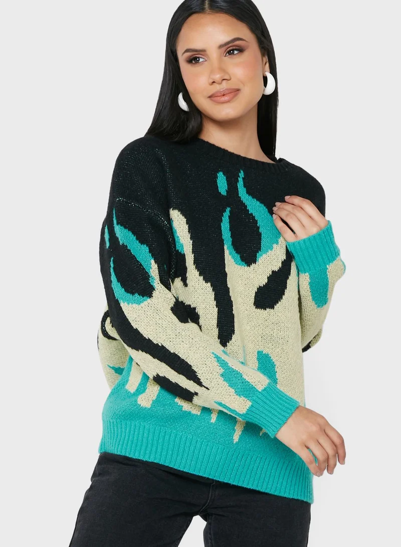 Ginger Flame Print Sweater