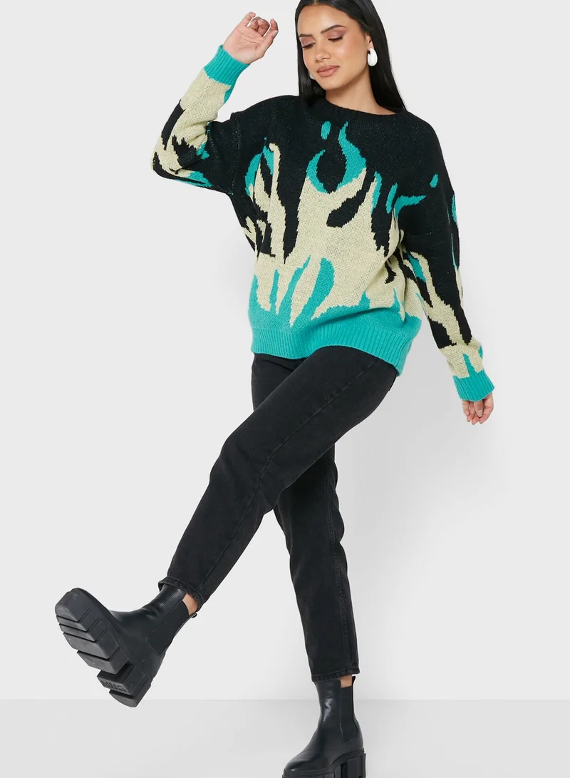 Ginger Flame Print Sweater