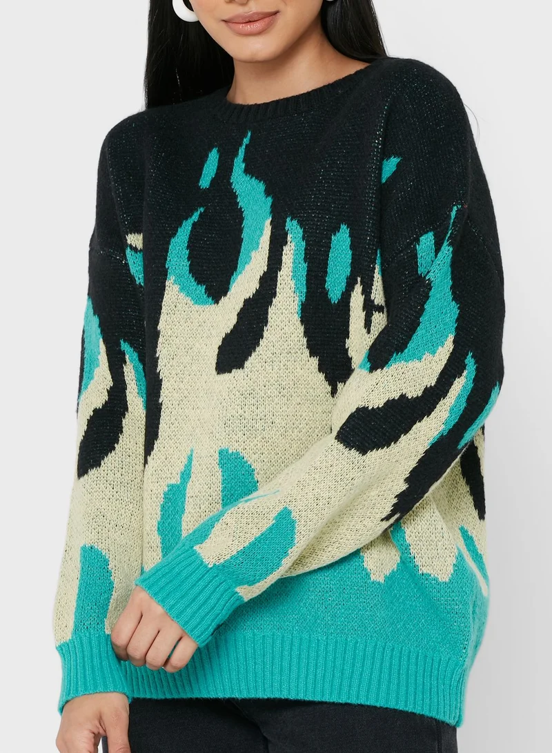 Ginger Flame Print Sweater