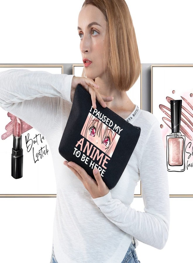 ليفلو حقيبة مستحضرات تجميل LEVLO بتصميم فتاة أنمي، هدية مستوحاة من شخصيات الأنمي، حقيبة مكياج بسحاب، منتج تنكري لشخصية أنمي (أسود من الأنمي الخاص بي) - Image 3