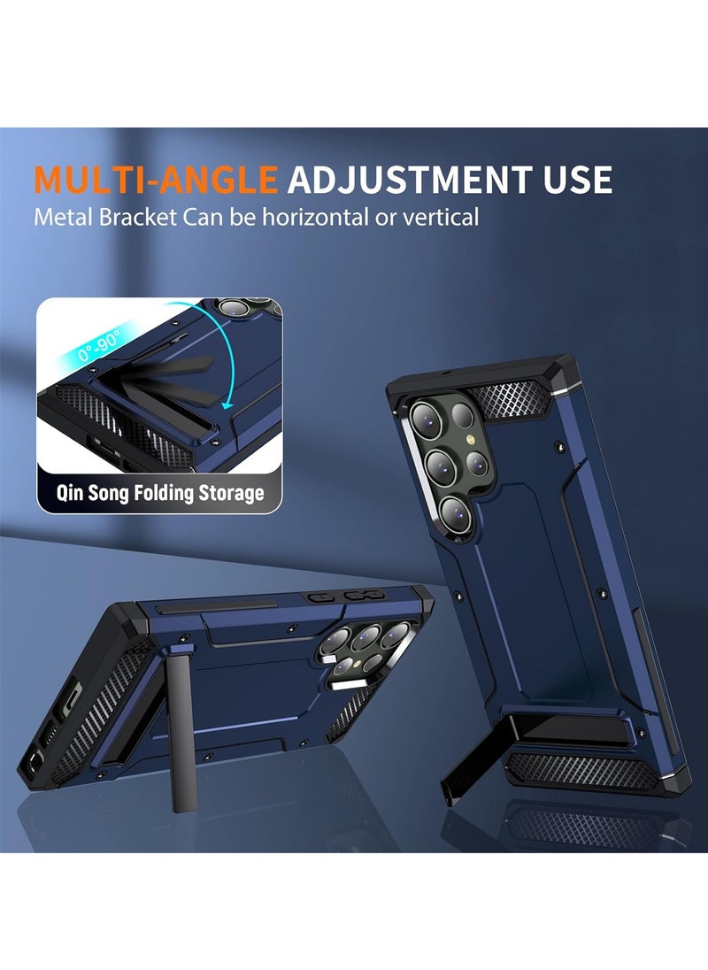 Samsung Galaxy S23 Ultra 5G Case with Built in Kickstand Shockproof Protective Phone Case for Samsung Galaxy S23 Ultra 5G (Blue)