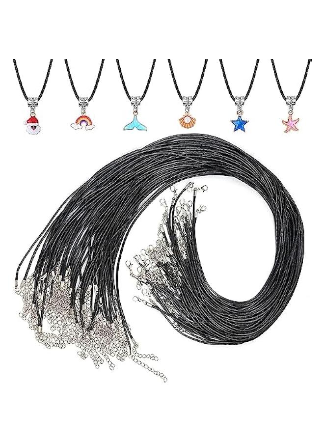 FYLX Bulk 100  Faux Leather Cord with Clasp for Jewelry Making  2mm Width - Image 1