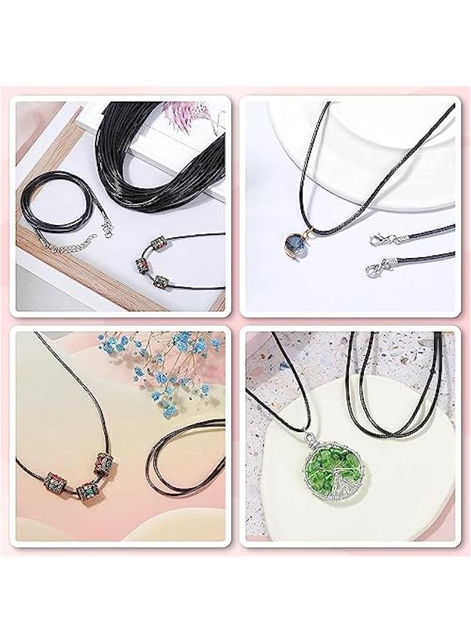 FYLX Bulk 100  Faux Leather Cord with Clasp for Jewelry Making  2mm Width - Image 2