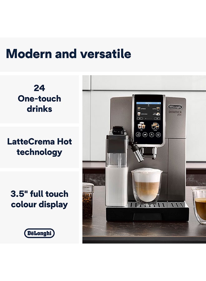 De'Longhi Coffee Machine DINAMICA PLUS Fully Automatic Bean to Cup Coffee Machine, 30+ Functions, Ideal for Espresso, Americano, Cappuccino, Latte, Macchiato & Many More Coffee Recipes 1.8 L 1450 W ECAM380.95.TB Titanium/Black - Image 3