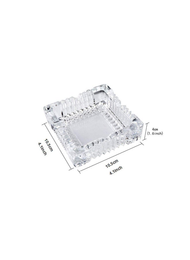 ZLY 2PCS 4 inch Ashtray,Square Tabletop Glass Ashtray Smoke Collectible Tribal Decoration - Image 4