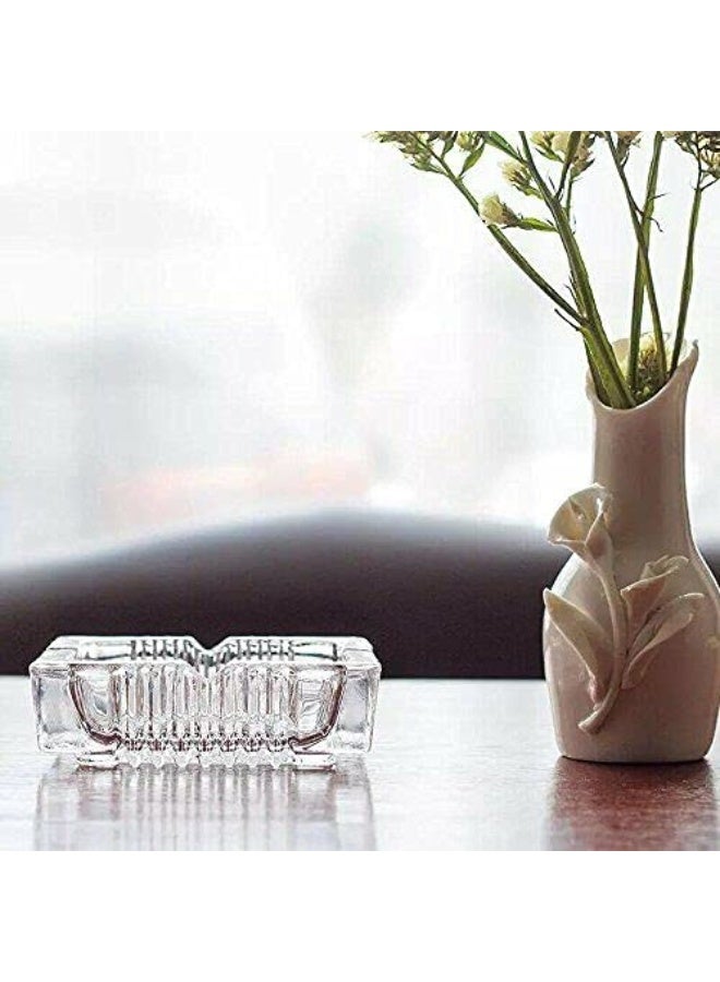 ZLY 2PCS 4 inch Ashtray,Square Tabletop Glass Ashtray Smoke Collectible Tribal Decoration - Image 5
