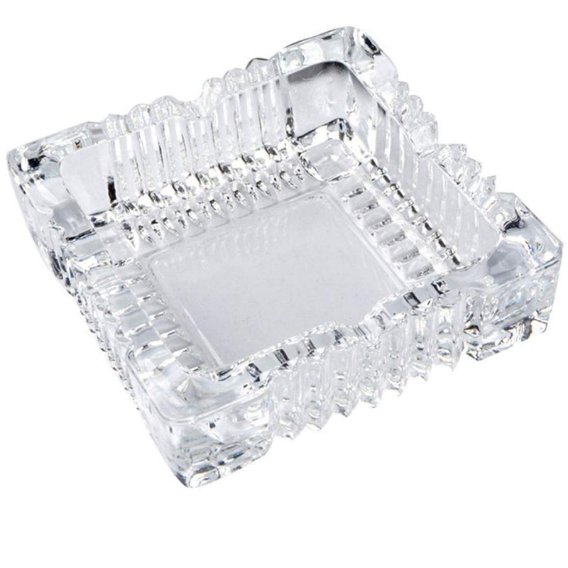 ZLY 2PCS 4 inch Ashtray,Square Tabletop Glass Ashtray Smoke Collectible Tribal Decoration - Image 2
