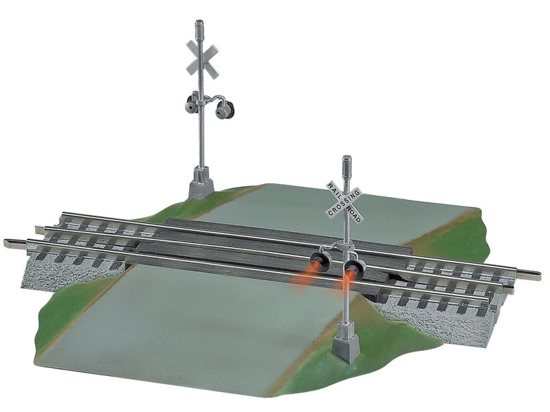 عبور السكك الحديدية من ليونيل O Gauge FasTrack مع إشارة فلاش وإكسسوار صوتي