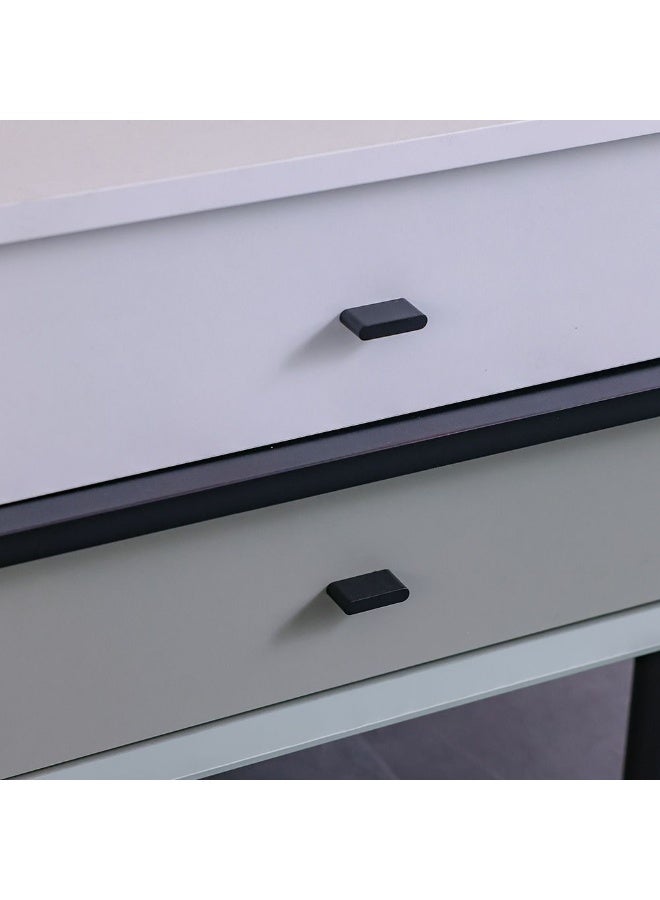 DANUBE HOME طاولة جانبية بترا ذات درجين - تخزين أنيق باللونين الأبيض والرمادي لطاولة السرير، خشب هندسي بتشطيب ميلامين، الحجم: L50.6xW42.2xH54.4 سم - مثالية لغرفتك! - Image 4