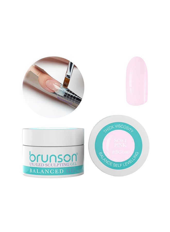 brunson Sculpting Camouflage Uv Builder Gel Balanced Level Gel Uv Sculpting Nail Gel System Soft Pink Bg040 - 30Ml