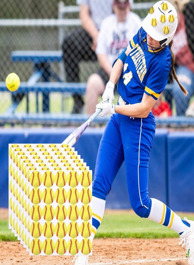 Exclaith 200pcs Softball Helmet Stickers Self Adhesive Softball Stickers Gold Vinyl Sports Baseball Award Decals for Women Men Office Birthday Batting - Image 4