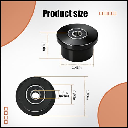 Vsttar Qty.4 Machined Wheels/Rollers Compatible Total Gym Replacement, Fits Models 1000,1100,1400,1500,1600,1700,1800,1900,Achiever,Force,Gold,Max,Platinum,Platinum Plus,Pro,Supra,Supreme,Ultima,Ultra,XLI - Image 4