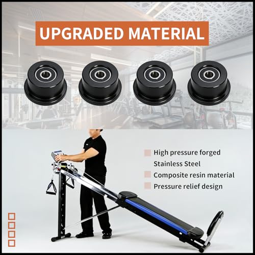 Vsttar Qty.4 Machined Wheels/Rollers Compatible Total Gym Replacement, Fits Models 1000,1100,1400,1500,1600,1700,1800,1900,Achiever,Force,Gold,Max,Platinum,Platinum Plus,Pro,Supra,Supreme,Ultima,Ultra,XLI - Image 5
