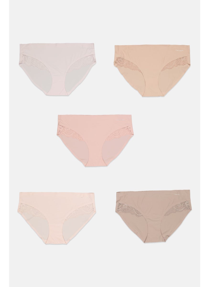 Tahari - Women 5 Pcs Lace Sides Slip On Panties, Multicolor - Image 1