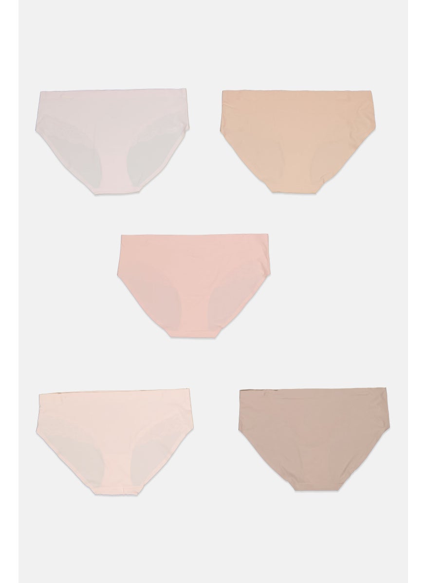 Tahari - Women 5 Pcs Lace Sides Slip On Panties, Multicolor - Image 1