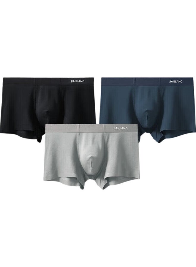Athlete Jianjiang Men's Underwear Men's Four-corner 80s Silk Smooth Modal Flat-angle Pants 5a Antibacterial Seamless 3-pack - Image 2
