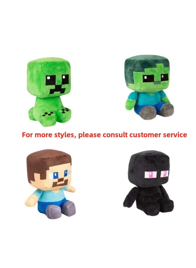 Minecraft Plush Doll Ender Dragon Turtle Sitting Posture Creeper Zombie Parrot Doll Dolphin Centipede Play-Specifications:Sitting Posture Is Brute Than 20cm