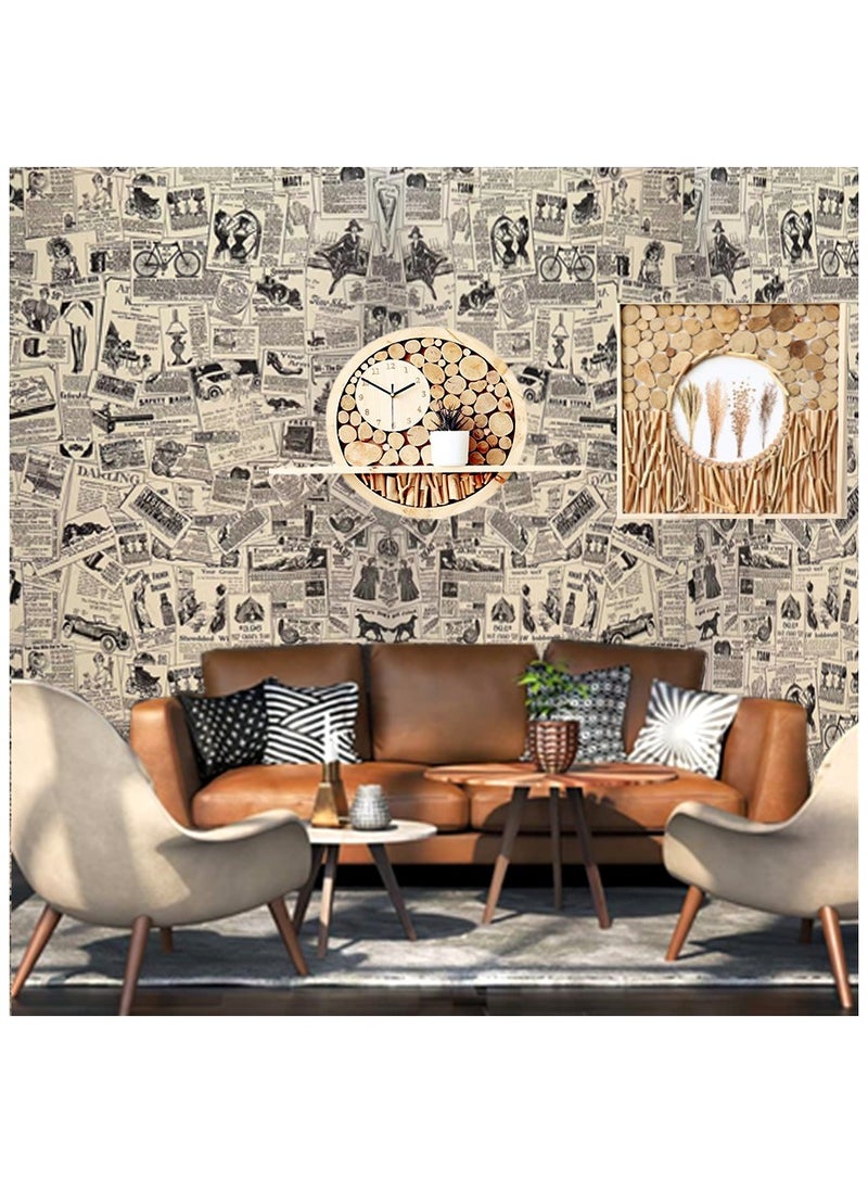 آنا ورق حائط ذاتي اللصق بتصميم الصحف القديمة بطابع إنجليزي لمقهى نوستاليجي - Image 5