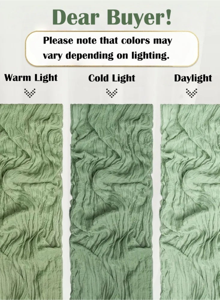 PHISMA Crumpled Gauze Table Runner, 90 x 300 cm Boho Gauze Table Runner for Wedding Bridal Baby Shower Birthday Party Table Decoration - Image 2