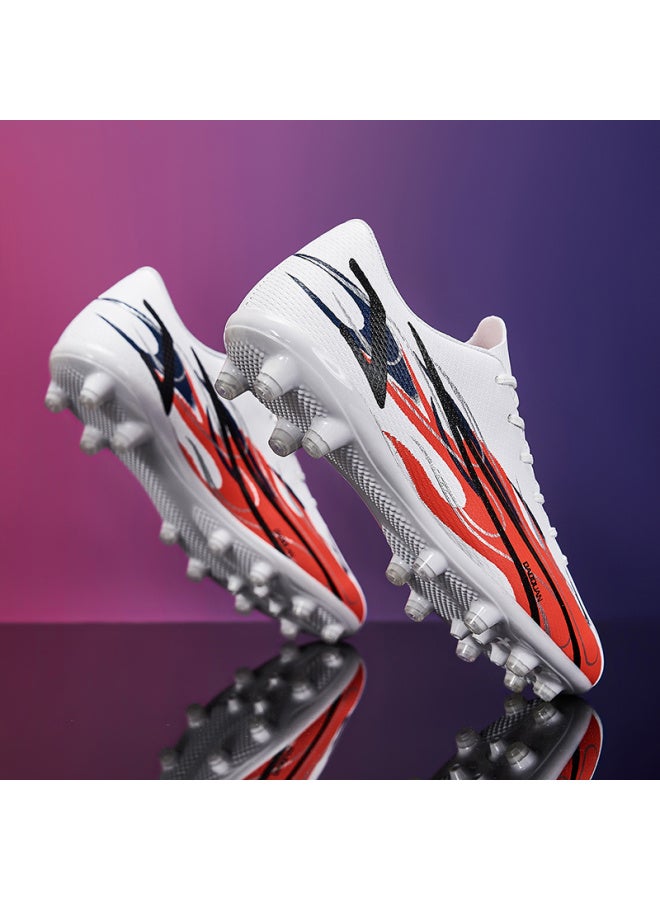 Falcon TF Boys Football Shoes with Broken Nails, White, for Game & Training