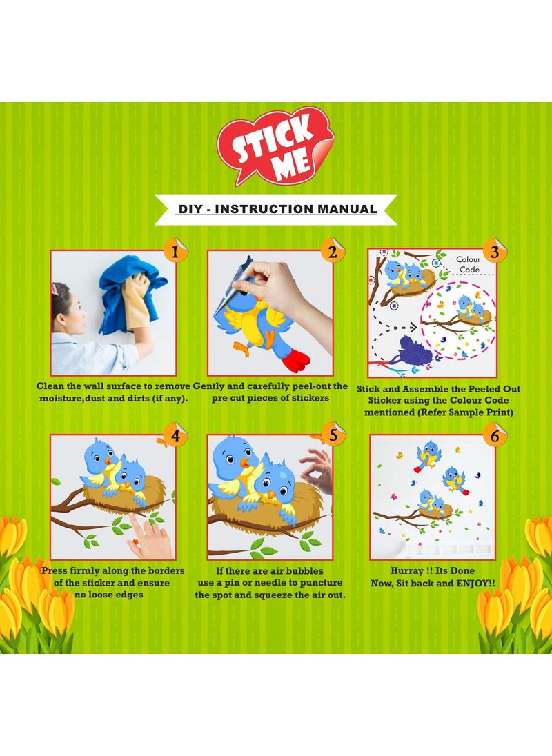 StickMe - StickMe 'Peacock with Buttterfly - Butterfly - Colour Full Butterflys Peacock with Butterfly Wall Sticker' (Multi Colour, Vinyl - 115cm X 110 cm) - SM 893 - Image 1