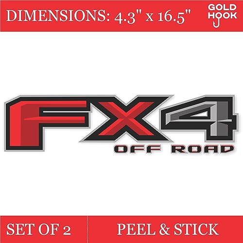 GOLD HOOK FX4 Off Road Decal Replacement Sticker F150 Bedside F Truck Super Duty F250 F350 F450 (2015-2018) (Die-Cut (Peel & Stick)) - Image 2