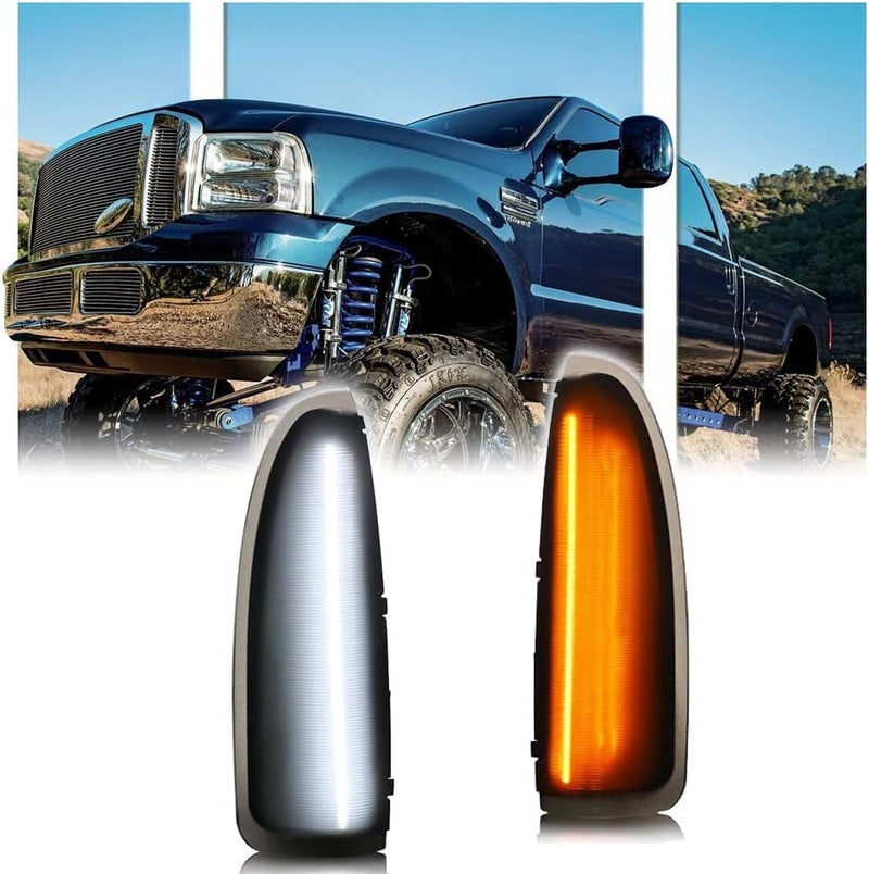 أضواء مؤشر مرآة جانبية LED من GSOWO عدد 2 لسيارات فورد 2003-2007 F250 F350 F450 F550 F650 سوبر ديوتي 2000-2005 إكسبيديشن