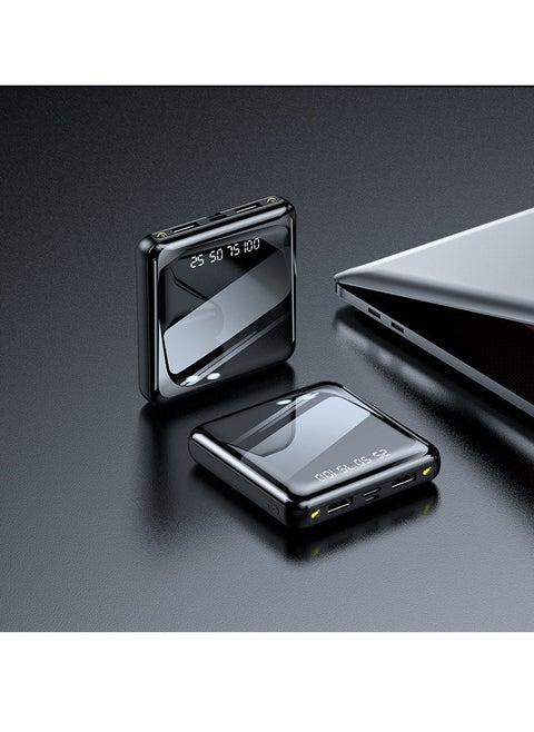 Mini Full-screen Power Bank 20000 Mah Ultra-thin Compact Portable Large Capacity Fast Charging Power Bank (black)