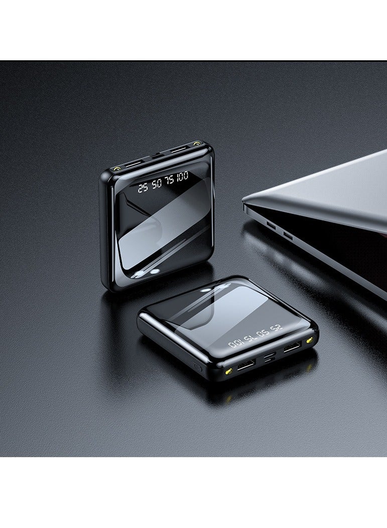 Mini Full-screen Power Bank 20000 Mah Ultra-thin Compact Portable Large Capacity Fast Charging Power Bank (black)  - Image 1