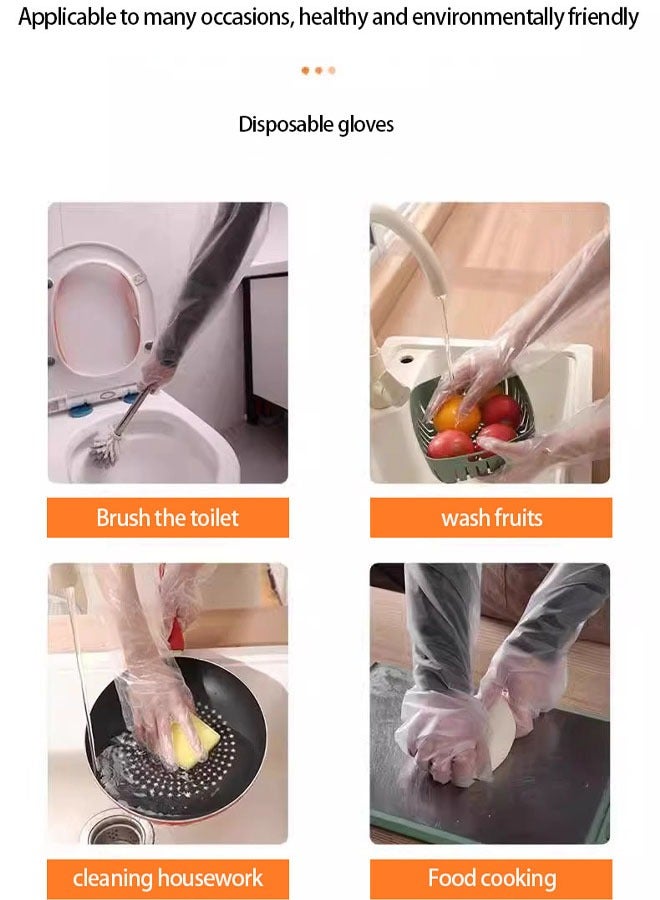 Long Gloves, Durable CPE Material, Disposable Gloves - 20 Pack, Extra Long and Thick, Waterproof and Oilproof - Image 2