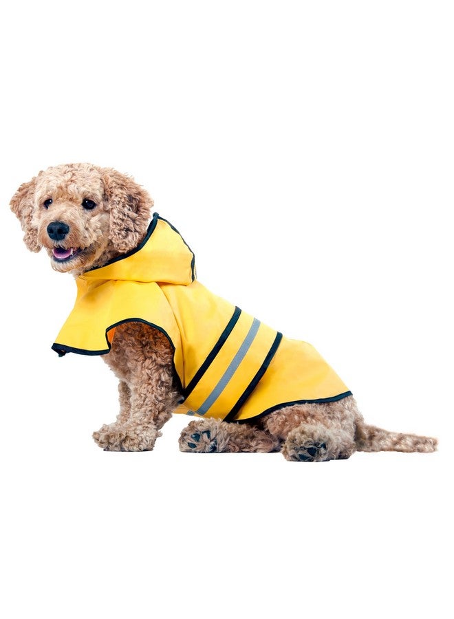 Ethical Pet SPOT Rainy Days Slicker - Yellow Dog Rain Jacket With Hood, Reflective Strip for Safety, Leash Hole & Adjustable Velcro Belly Strap, 100% Polyester Water Resistant Pet Raincoat - Large, 17in Long - Image 1