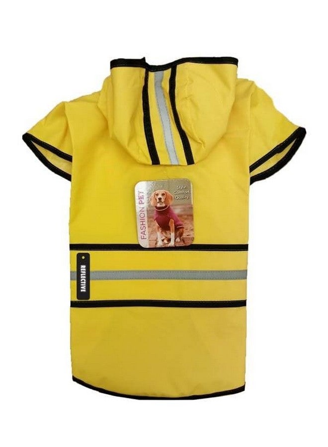 Ethical Pet SPOT Rainy Days Slicker - Yellow Dog Rain Jacket With Hood, Reflective Strip for Safety, Leash Hole & Adjustable Velcro Belly Strap, 100% Polyester Water Resistant Pet Raincoat - Large, 17in Long - Image 3