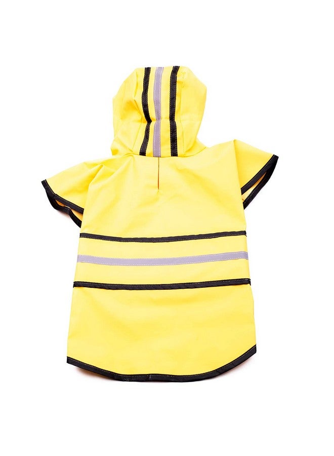 Ethical Pet SPOT Rainy Days Slicker - Yellow Dog Rain Jacket With Hood, Reflective Strip for Safety, Leash Hole & Adjustable Velcro Belly Strap, 100% Polyester Water Resistant Pet Raincoat - Large, 17in Long - Image 2