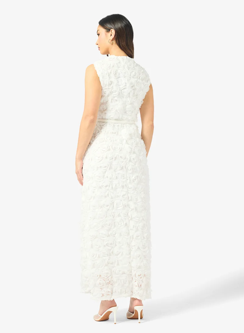 جينجر بوتيك فستان ضيق بتطريز زهري ثلاثي الأبعاد