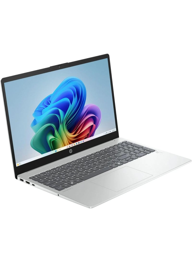 HP OmniBook 3 Copilot+ 15.6" FHD Touch Laptop, AMD Ryzen 5 AI 5 330, 16GB DDR5 RAM, 512GB SSD, AI Smart Features, Wi-Fi 6, Windows 11 Home, Glacier Silver, 2025 English Glacier Silver - Image 2