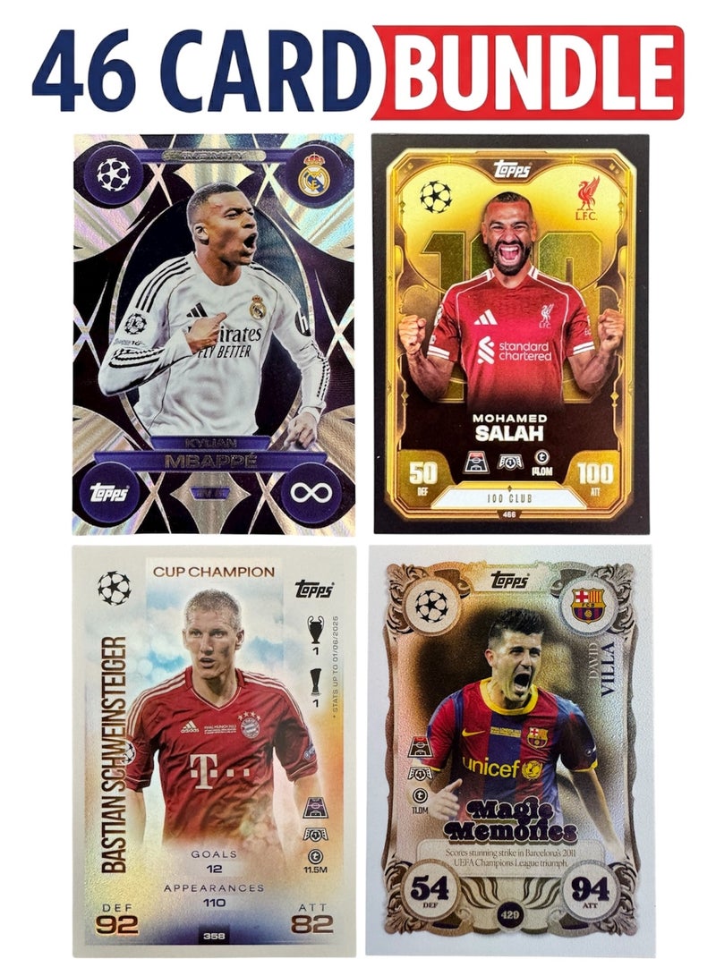 Topps Match Attax 25/26 - Bundle 46 Cards including Mbappe & Salah - Image 1