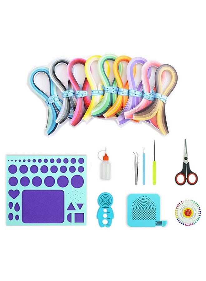 YURROAD Quilling Paper Set For Beginners With 36 Colors 900 Strips 3Mm Quilling Papers Quilling Template Board Quilling Comb Quilling Curling Coach Quilling Slotted Pen  - Image 1