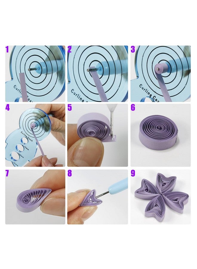 YURROAD Quilling Paper Set For Beginners With 36 Colors 900 Strips 3Mm Quilling Papers Quilling Template Board Quilling Comb Quilling Curling Coach Quilling Slotted Pen  - Image 4