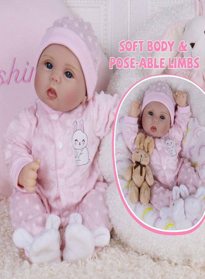 Milidool Reborn Baby Dolls Lifelike Girl Doll 18 inch Realistic Newborn Baby Doll Real Looking Silicone Baby Dolls Girl with Feeding Complete Accessories for 3+ Years Old Gifts - Image 3