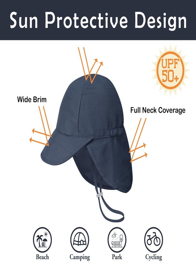 ECOSUMA 2 Pack Sun Hat for Baby Boy 0-6 Months Gray/Navy - Image 5