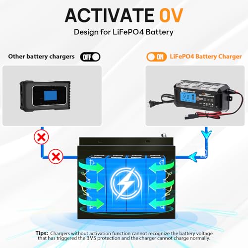 ECO-WORTHY 12V 5A Automatic Smart Battery Charger and Maintainer LCD Display for Lead Acid and Lithium (LiFePO4) Battery - Image 2