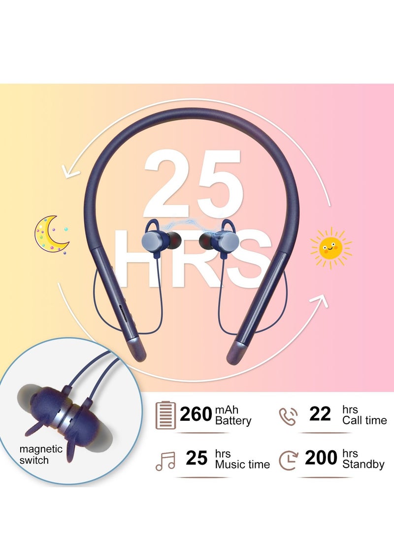 GULFLINK Wireless Neckband Earphone 260mah Blue - Image 2