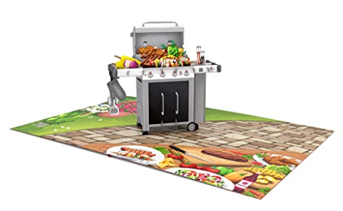 Liif BBQ Grill 3D Greeting Fathers Day Card, Pop Up Fathers Day Card, Birthday Card For DAD, Men, Husband, Brother, Boss, Friendship | With Message Note | Size 8 x 6 Inch - Image 2