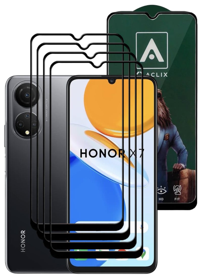 ACLIX 4 Pieces Antistatic ESD Dustproof Premium Quality High Definition Tempered Glass Screen Protector Designed For Honor X7 - Image 1