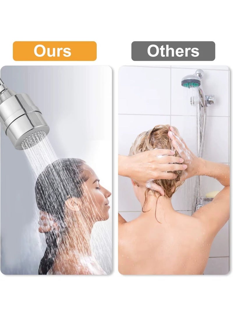 SEQ 15 Stage Shower Head Filter, High Pressure Water Softener Attachment for Bathroom, Chrome Shower Filter with Replaceable Cartridge for Cleaner Bathing Water - Image 3