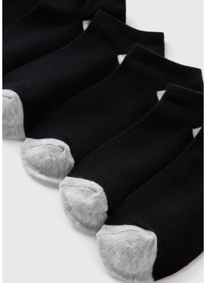 Matalan 7 Pack Black Trainer Socks